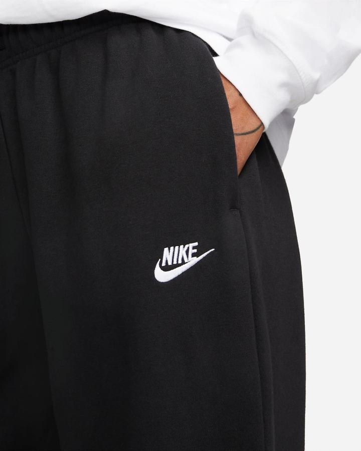 Pantalones Deportivos Nike Sportswear Club Fleece Mid-Rise Oversized Mujer Negras Blancas | SIJDU-2945