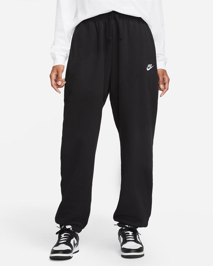 Pantalones Deportivos Nike Sportswear Club Fleece Mid-Rise Oversized Mujer Negras Blancas | SIJDU-2945