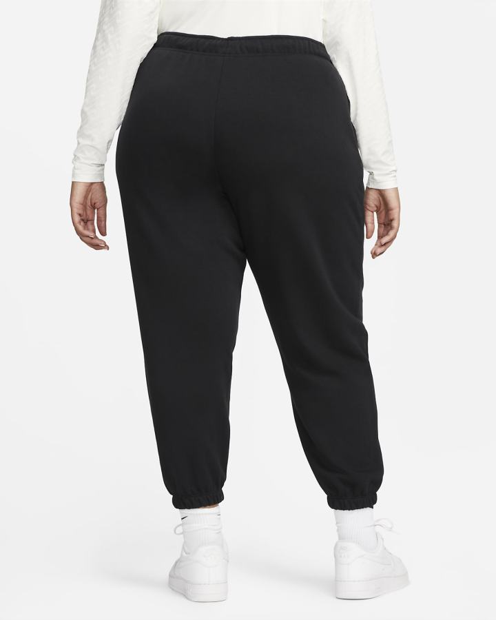 Pantalones Deportivos Nike Sportswear Club Fleece Mid-Rise Oversized Mujer Negras Blancas | XQBKN-2983