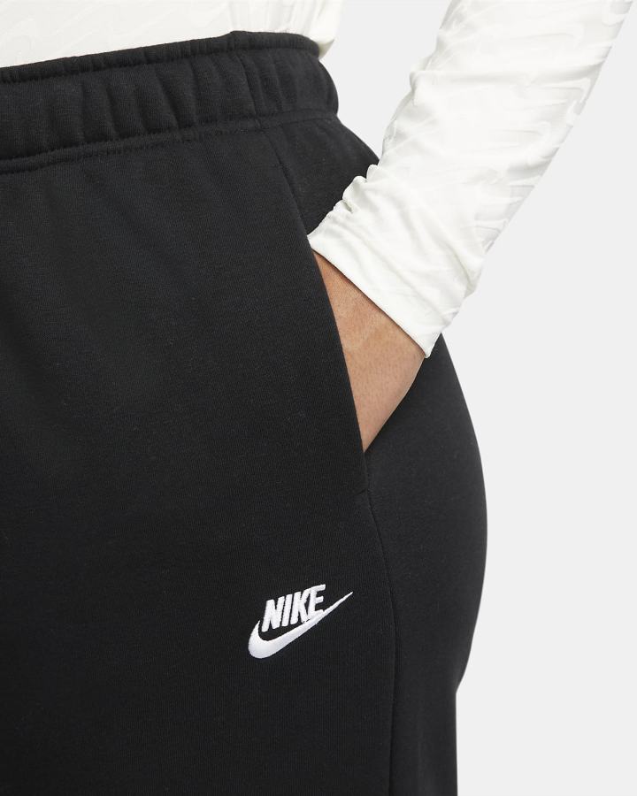 Pantalones Deportivos Nike Sportswear Club Fleece Mid-Rise Oversized Mujer Negras Blancas | XQBKN-2983