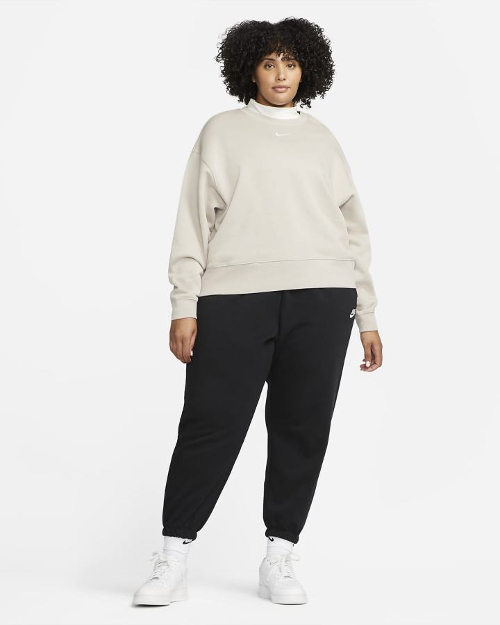 Pantalones Deportivos Nike Sportswear Club Fleece Mid-Rise Oversized Mujer Negras Blancas | XQBKN-2983