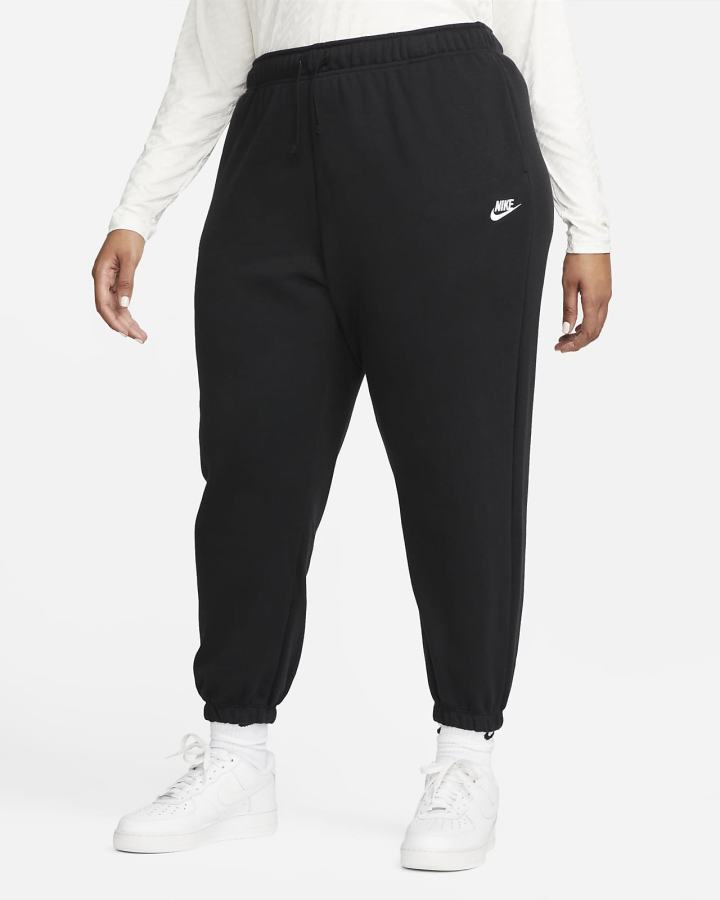 Pantalones Deportivos Nike Sportswear Club Fleece Mid-Rise Oversized Mujer Negras Blancas | XQBKN-2983