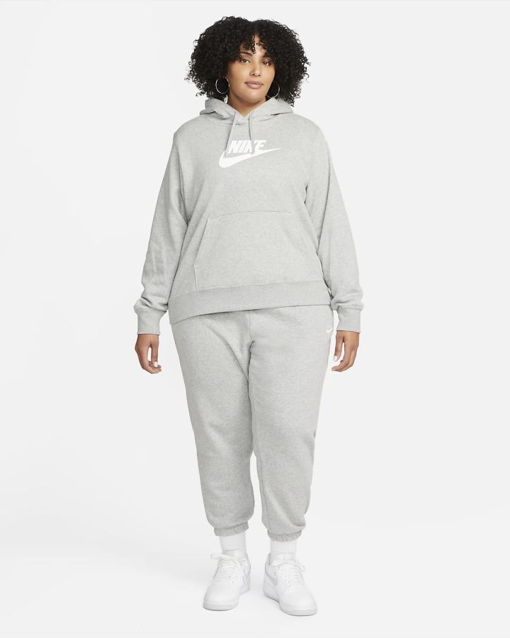 Pantalones Deportivos Nike Sportswear Club Fleece Mid-Rise Oversized Mujer Gris Oscuro Blancas | YTLDW-9307