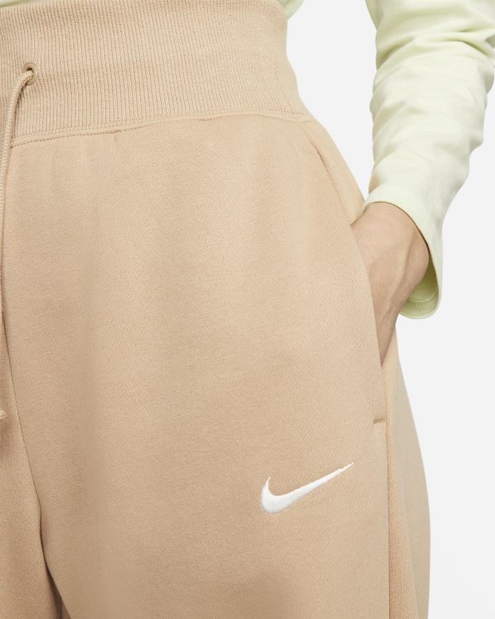 Pantalones Deportivos Nike Sportswear Phoenix Fleece High-Waisted Wide-Leg Mujer Beige | CQRDZ-4859