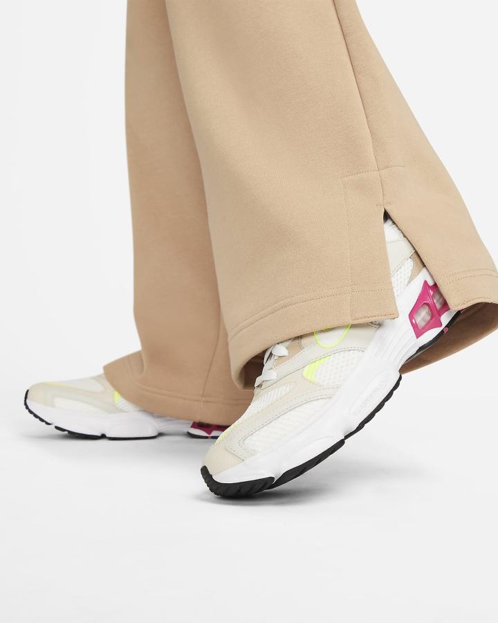 Pantalones Deportivos Nike Sportswear Phoenix Fleece High-Waisted Wide-Leg Mujer Beige | CQRDZ-4859