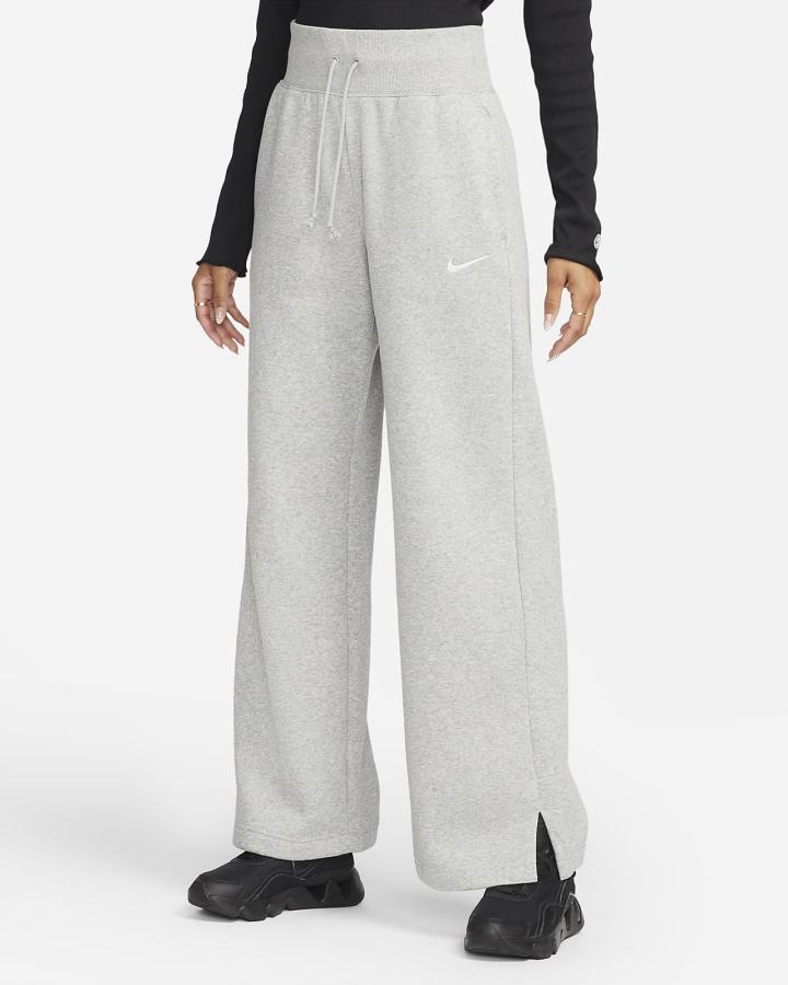 Pantalones Deportivos Nike Sportswear Phoenix Fleece High-Waisted Wide-Leg Mujer Gris Oscuro | CQXKL-0426