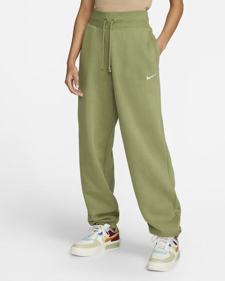 Pantalones Deportivos Nike Sportswear Phoenix Fleece High-Waisted Oversized Mujer Verde | LQMKP-6309