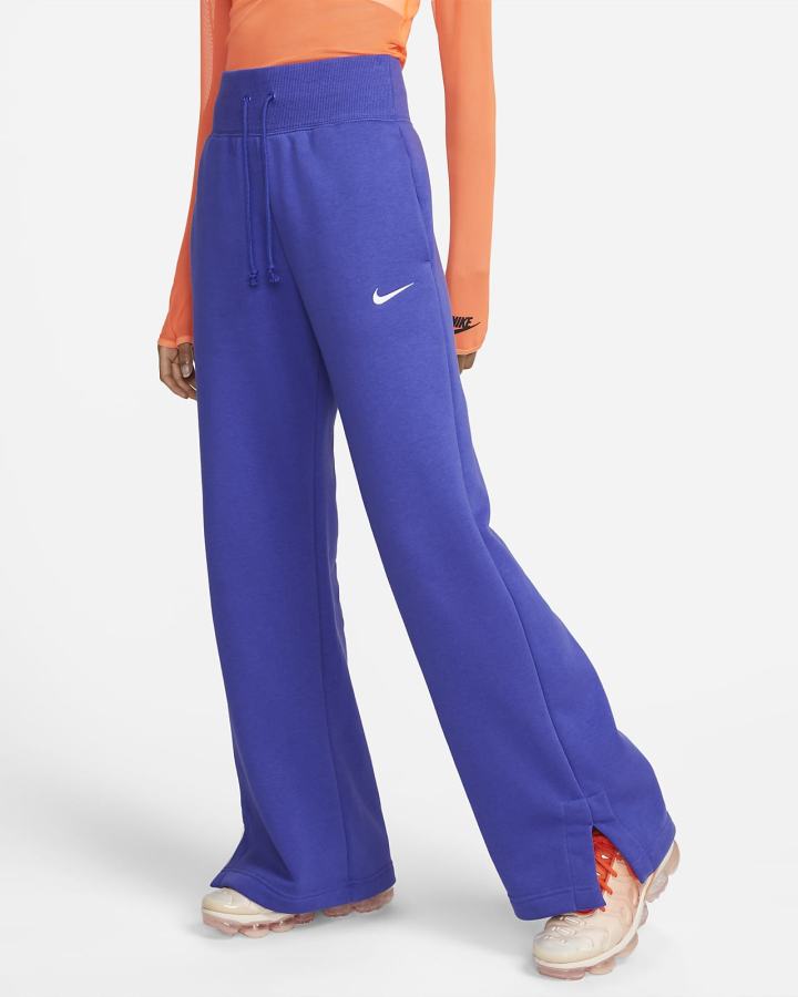 Pantalones Deportivos Nike Sportswear Phoenix Fleece High-Waisted Wide-Leg Mujer Azules | PZHJE-4328