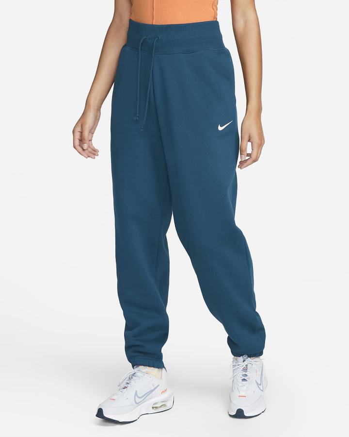 Pantalones Deportivos Nike Sportswear Phoenix Fleece High-Waisted Oversized Mujer Azules | SOBVD-0861