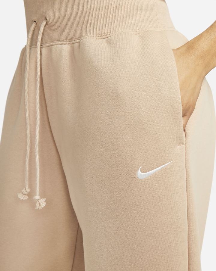 Pantalones Deportivos Nike Sportswear Phoenix Fleece High-Waisted Oversized Mujer Beige | SUZNE-6107