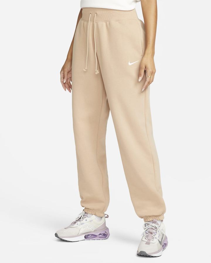 Pantalones Deportivos Nike Sportswear Phoenix Fleece High-Waisted Oversized Mujer Beige | SUZNE-6107