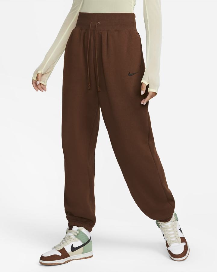 Pantalones Deportivos Nike Sportswear Phoenix Fleece High-Waisted Oversized Mujer Negras | ZJGKM-5148