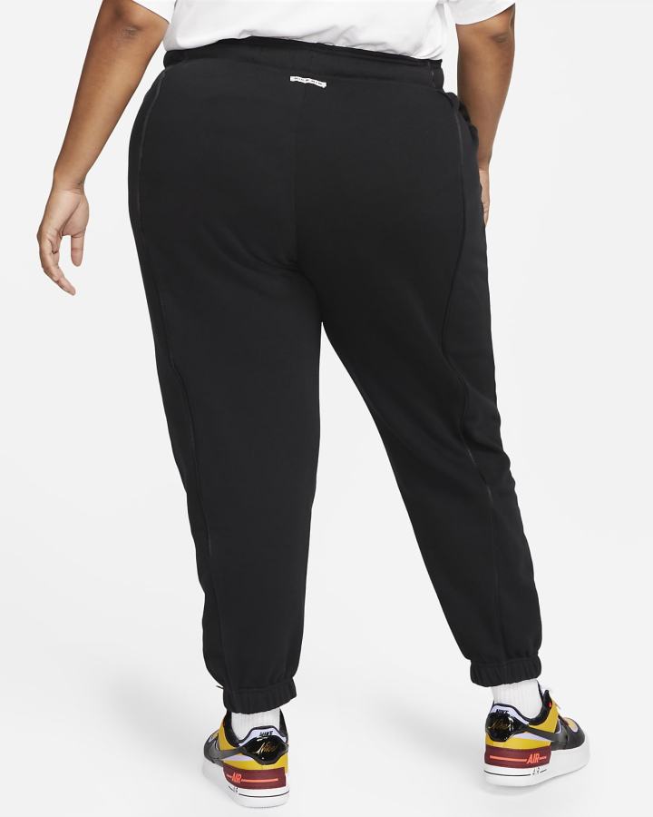 Pantalones Jogger Nike Air Mid-Rise Fleece Mujer Negras Blancas | NTUEY-9470