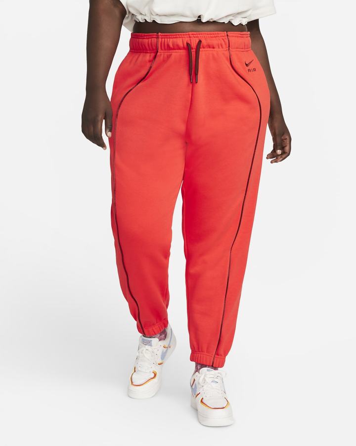 Pantalones Jogger Nike Air Mid-Rise Fleece Mujer Rojas Claro Marrones | XWENO-8925