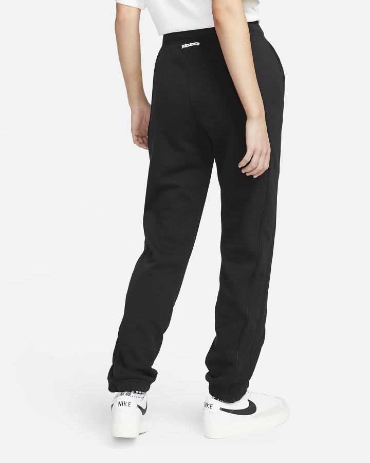 Pantalones Jogger Nike Air Mid-Rise Fleece Mujer Negras Blancas | YCWHO-5403