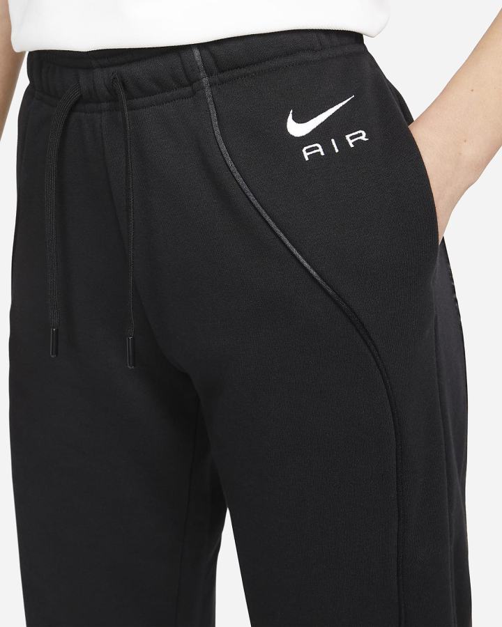 Pantalones Jogger Nike Air Mid-Rise Fleece Mujer Negras Blancas | YCWHO-5403