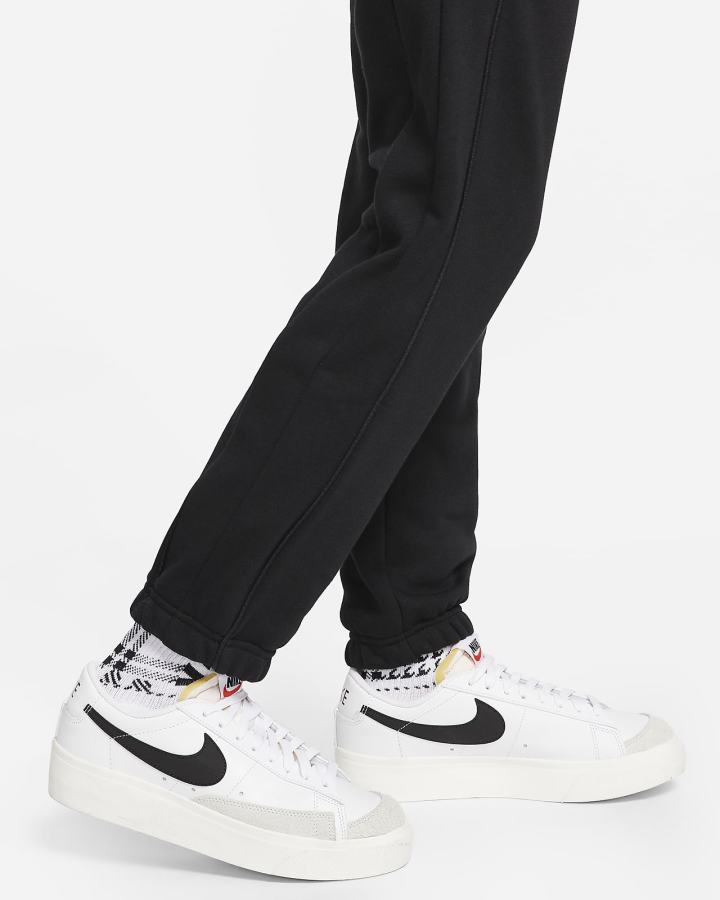 Pantalones Jogger Nike Air Mid-Rise Fleece Mujer Negras Blancas | YCWHO-5403