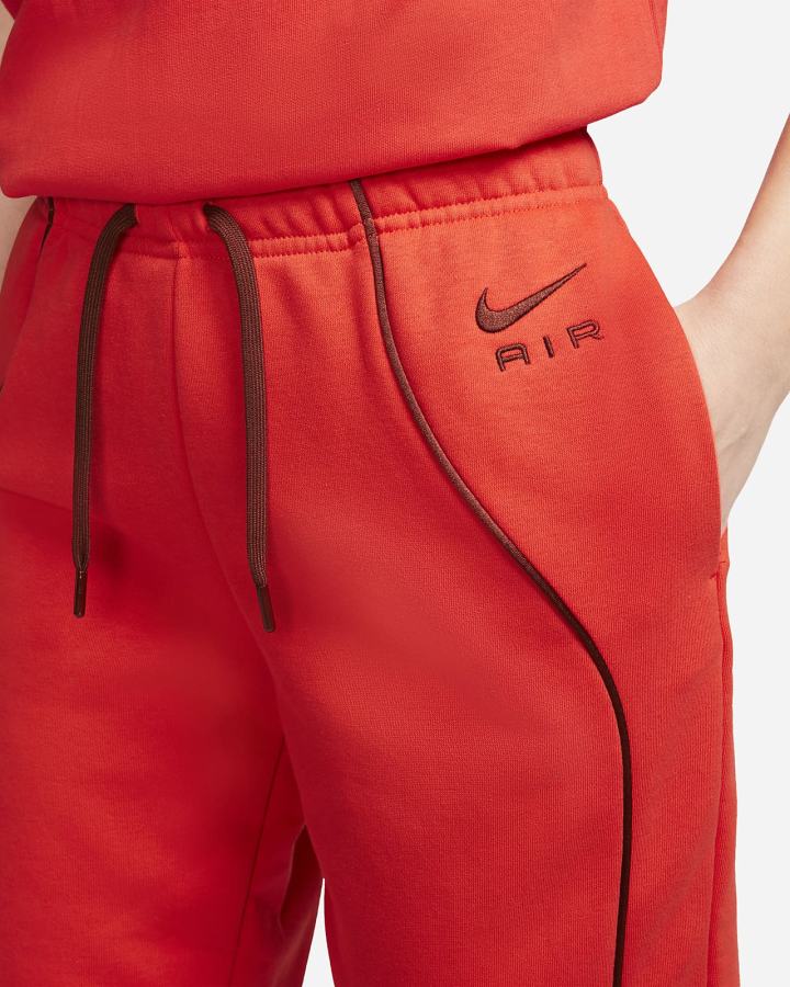 Pantalones Jogger Nike Air Mid-Rise Fleece Mujer Rojas Claro Marrones | YOVPI-3729