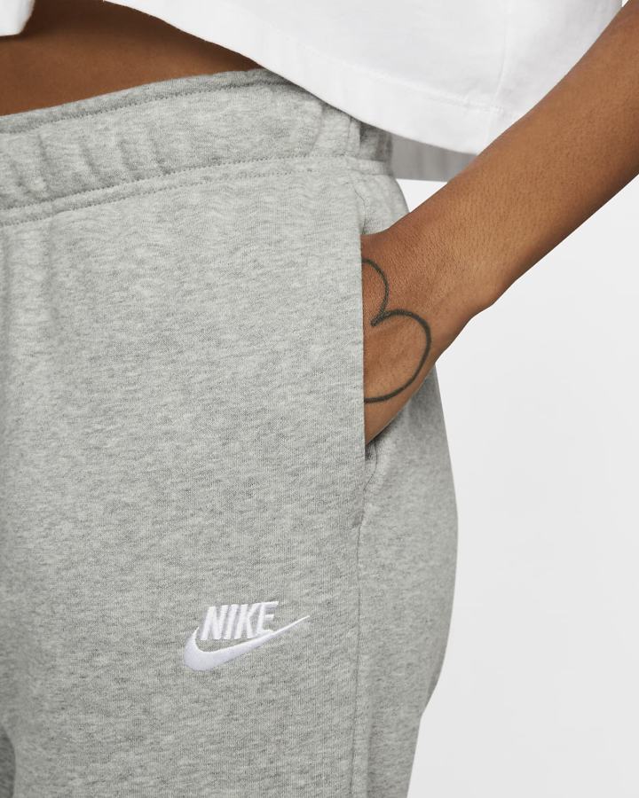 Pantalones Jogger Nike Sportswear Club Fleece Mid-Rise Mujer Gris Oscuro Blancas | OMNTY-7504