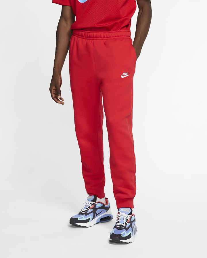 Pantalones Jogger Nike Sportswear Club Fleece Mujer Rojas Blancas | SKARD-8679