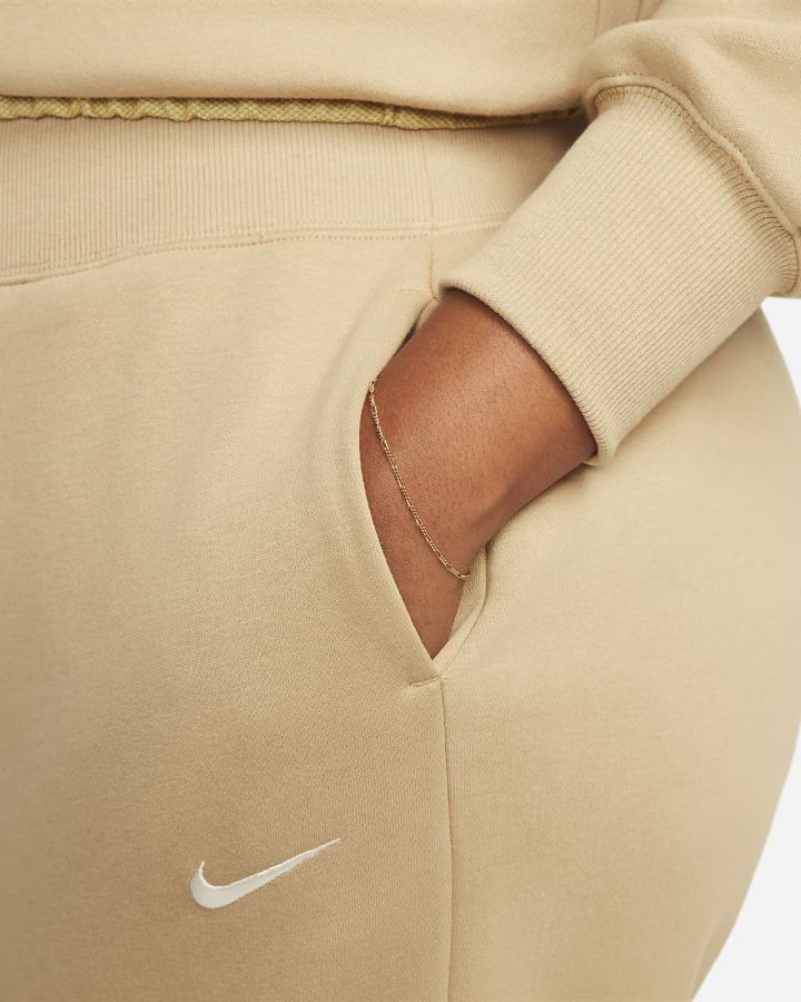 Pantalones Jogger Nike Sportswear Phoenix Fleece High-Waisted Mujer Beige | EONLP-2480