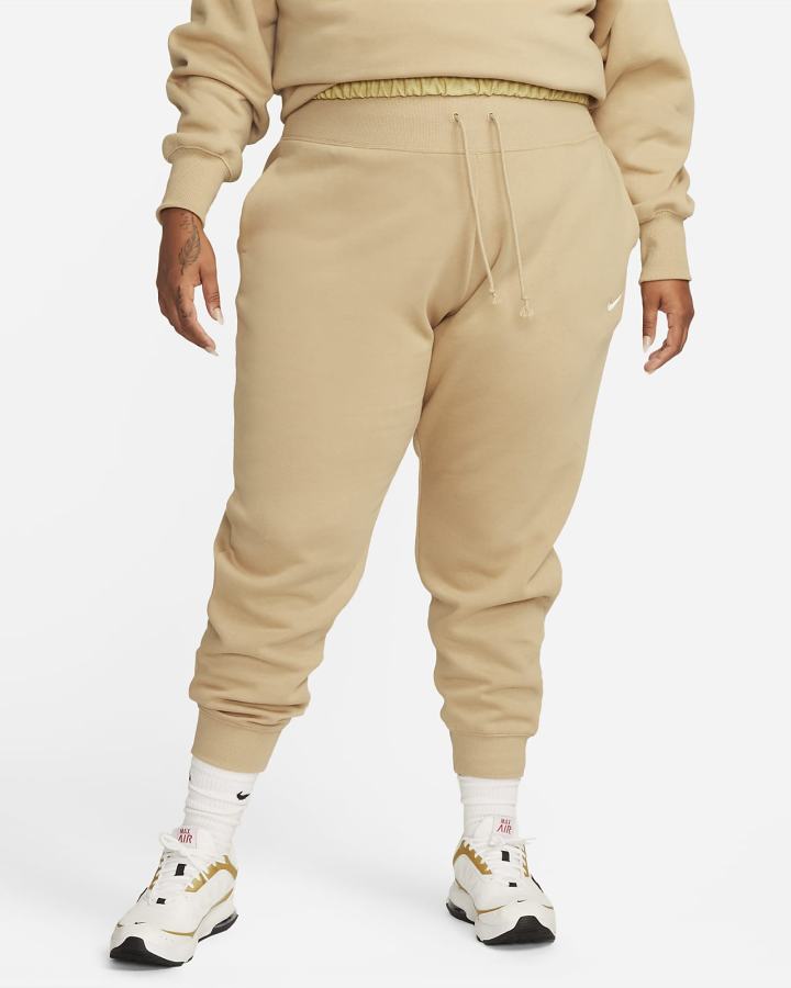 Pantalones Jogger Nike Sportswear Phoenix Fleece High-Waisted Mujer Beige | EONLP-2480