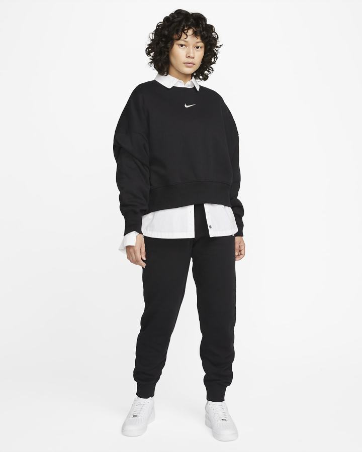 Pantalones Jogger Nike Sportswear Phoenix Fleece High-Waisted Mujer Negras | HSYRD-4256