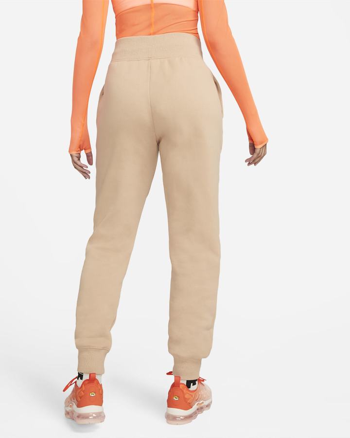 Pantalones Jogger Nike Sportswear Phoenix Fleece High-Waisted Mujer Beige | XJDQZ-3482