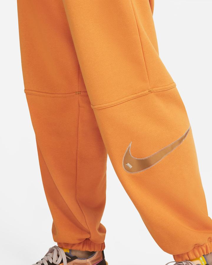 Pantalones Jogger Nike Sportswear Swoosh High-Rise Mujer Amarillo Oscuro Blancas | KJOEM-9523