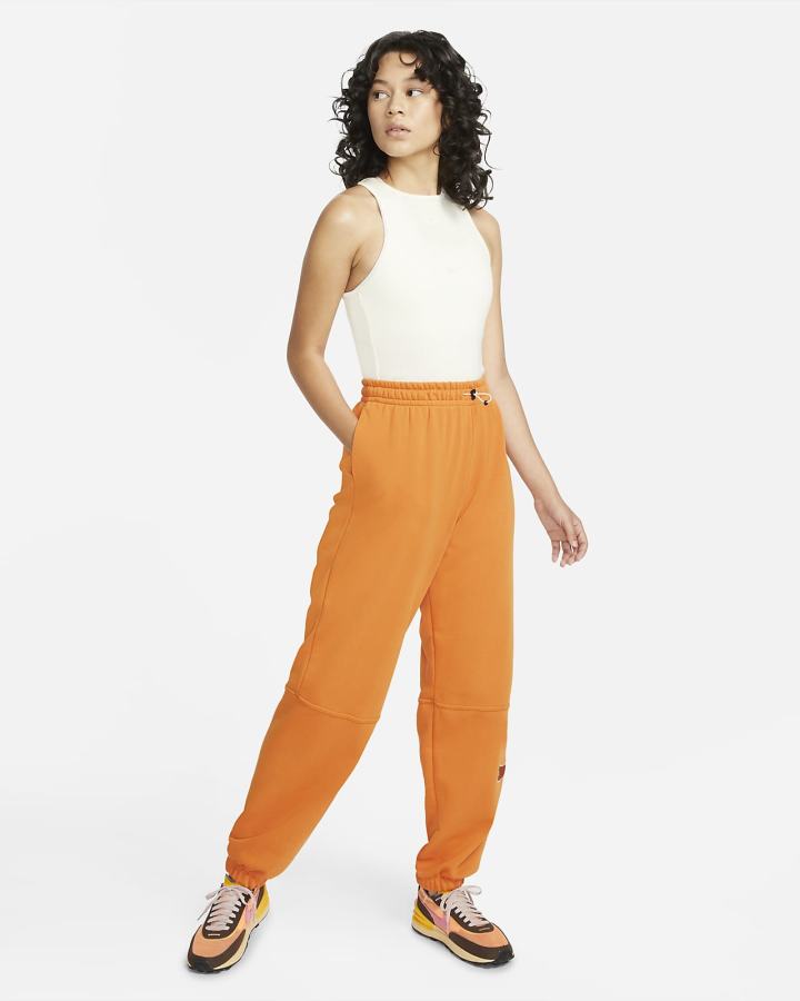 Pantalones Jogger Nike Sportswear Swoosh High-Rise Mujer Amarillo Oscuro Blancas | KJOEM-9523