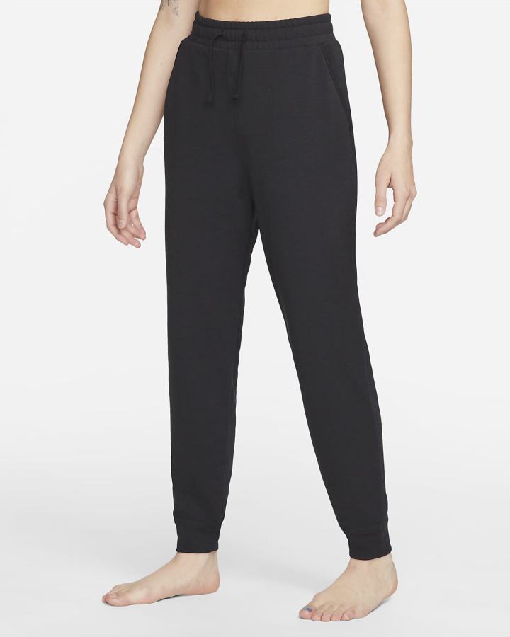 Pantalones Jogger Nike Yoga Dri-FIT 7/8 Fleece Mujer Negras Gris | BOGEI-9468