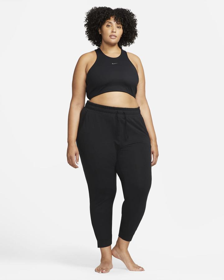 Pantalones Jogger Nike Yoga Dri-FIT 7/8 Fleece Mujer Negras Gris | EGJVR-8539