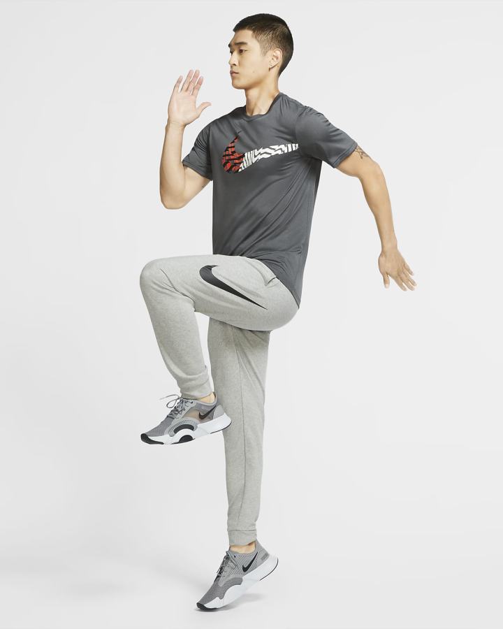 Pantalones Nike Dri-FIT Tapered Training Hombre Gris Oscuro Negras | ARNDK-5012