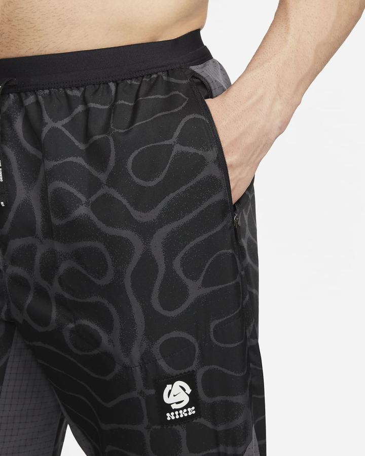 Pantalones Nike Dri-FIT Wild Run Phenom Elite Woven Estampadas Running Hombre Negras Gris Oscuro | KEOCW-5086