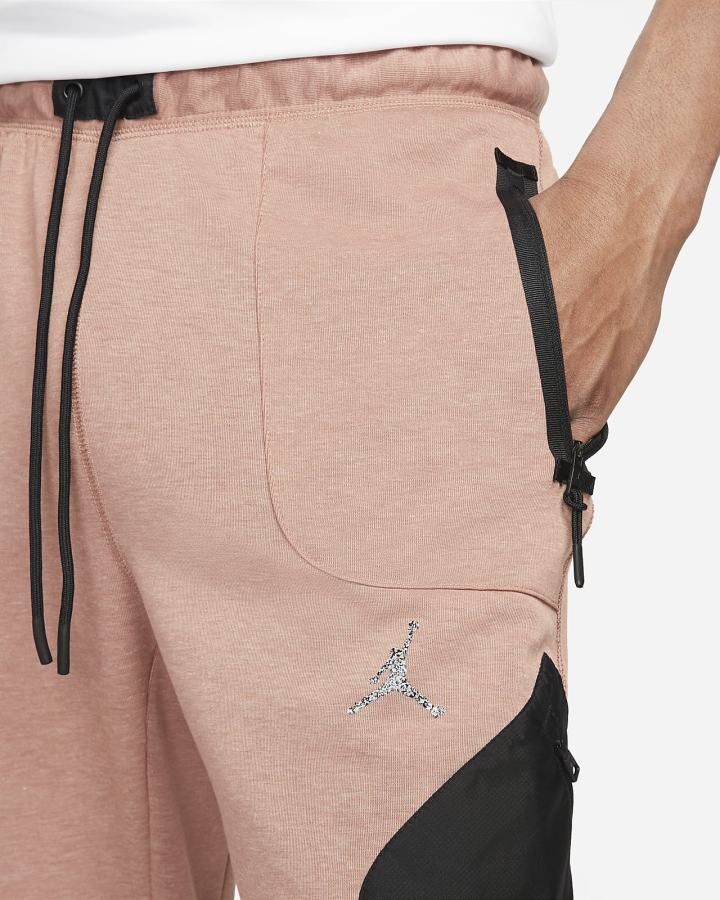 Pantalones Nike Jordan Dri-FIT Air Fleece Hombre Kaki Rosas Negras | IUGDY-1849