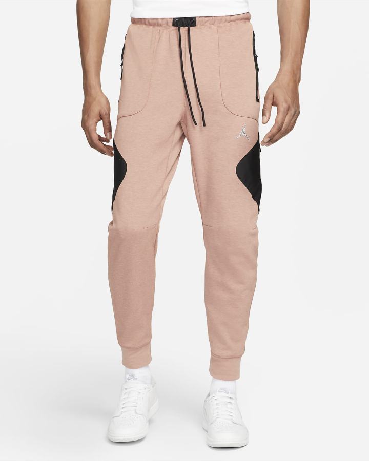 Pantalones Nike Jordan Dri-FIT Air Fleece Hombre Kaki Rosas Negras | IUGDY-1849