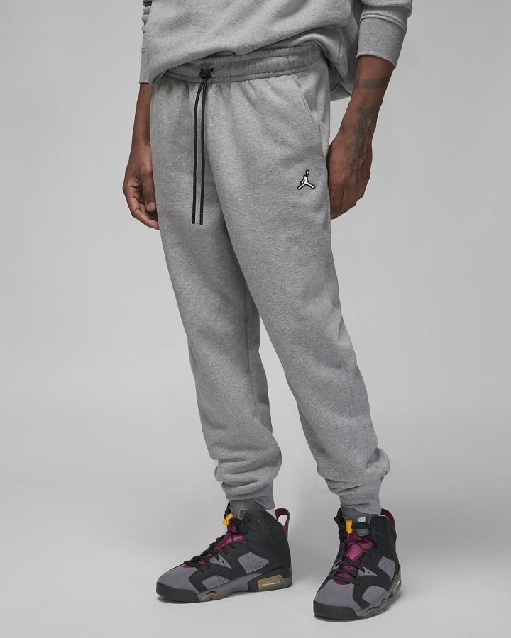 Pantalones Nike Jordan Essential Fleece Hombre Gris Oscuro Negras Blancas | FBLNW-4063