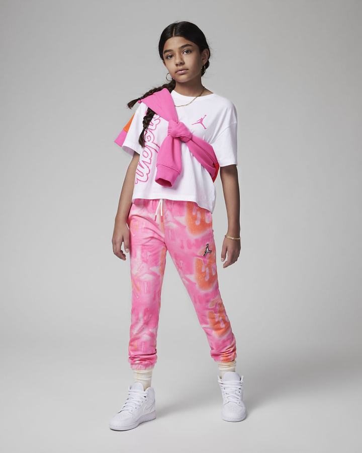 Pantalones Nike Jordan Kids Essentials Printed Fleece Niña Rosas | MLIYO-9380