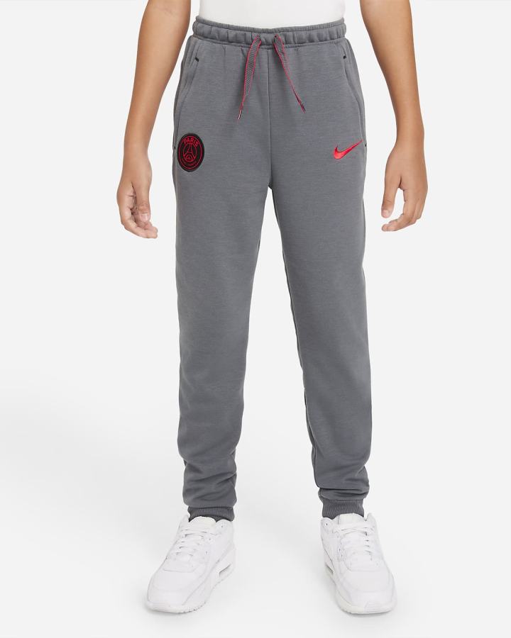 Pantalones Nike Paris Saint-Germain Kids Dri-FIT Fleece Soccer Niño Gris Oscuro Negras Rojas | ZXNLQ-0526