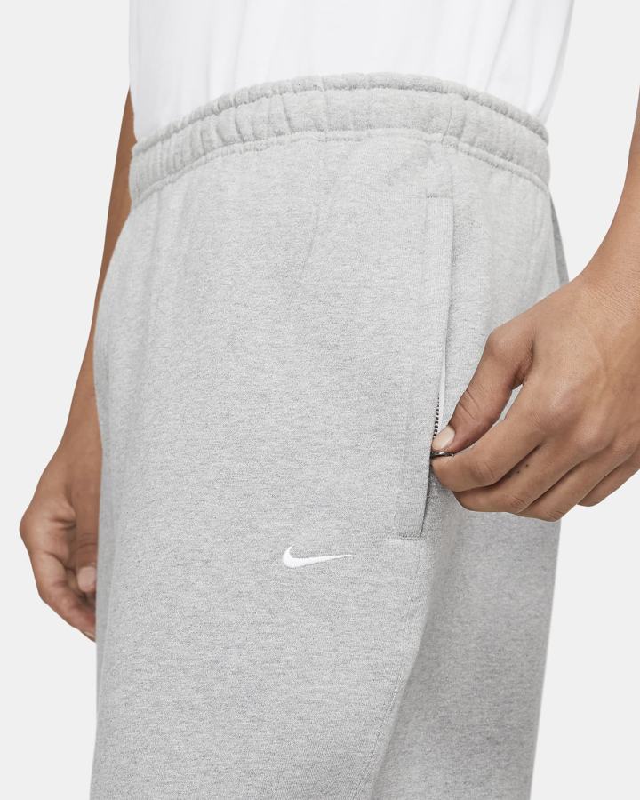 Pantalones Nike Solo Swoosh Fleece Hombre Gris Oscuro Blancas | FXHMZ-7651