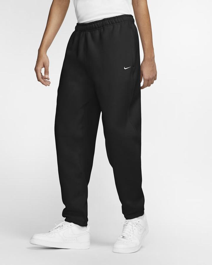 Pantalones Nike Solo Swoosh Fleece Hombre Negras Blancas | GELJR-5062