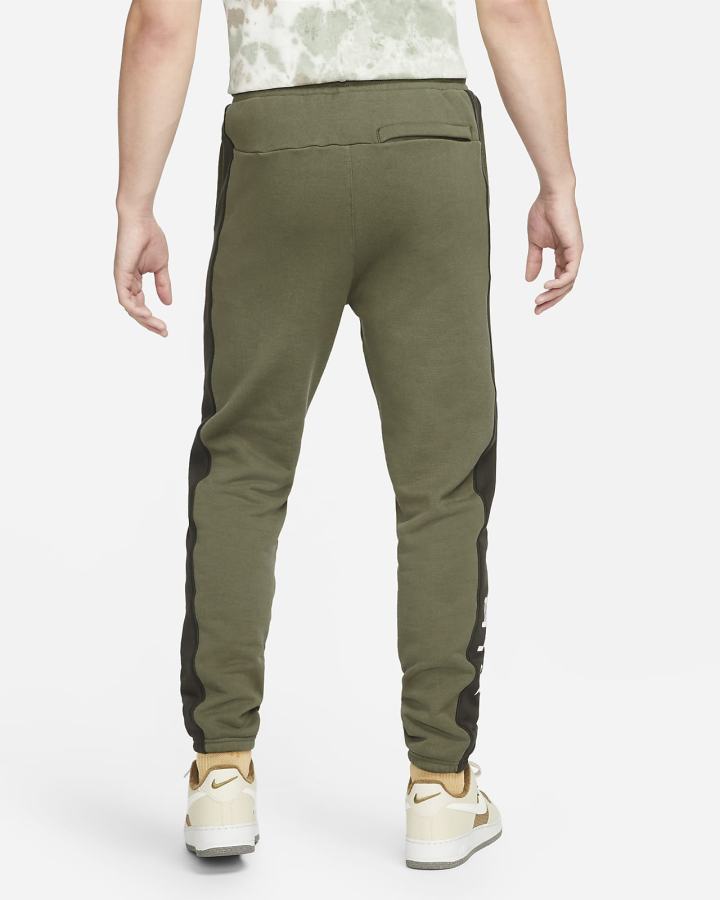 Pantalones Nike Sportswear Air French Terry Hombre Verde Oliva Blancas | VFCKU-0421