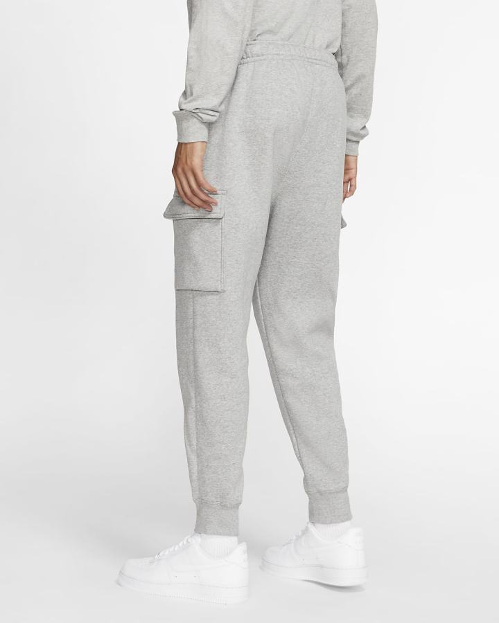 Pantalones Nike Sportswear Club Fleece Cargo Hombre Gris Oscuro Plateadas Blancas | OVJLM-0193