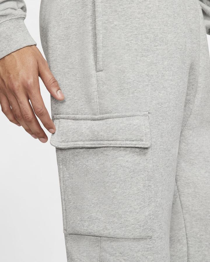 Pantalones Nike Sportswear Club Fleece Cargo Hombre Gris Oscuro Plateadas Blancas | OVJLM-0193