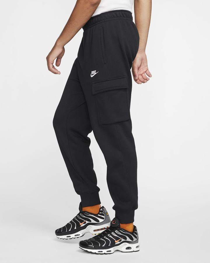 Pantalones Nike Sportswear Club Fleece Cargo Hombre Negras Blancas | PQJGM-9086