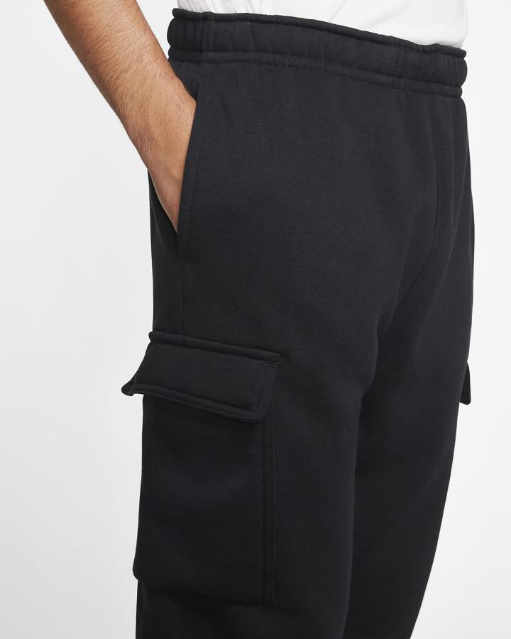 Pantalones Nike Sportswear Club Fleece Cargo Hombre Negras Blancas | PQJGM-9086