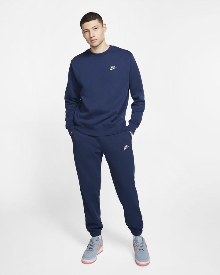 Pantalones Nike Sportswear Club Fleece Hombre Azul Marino Blancas | KUJIE-2710