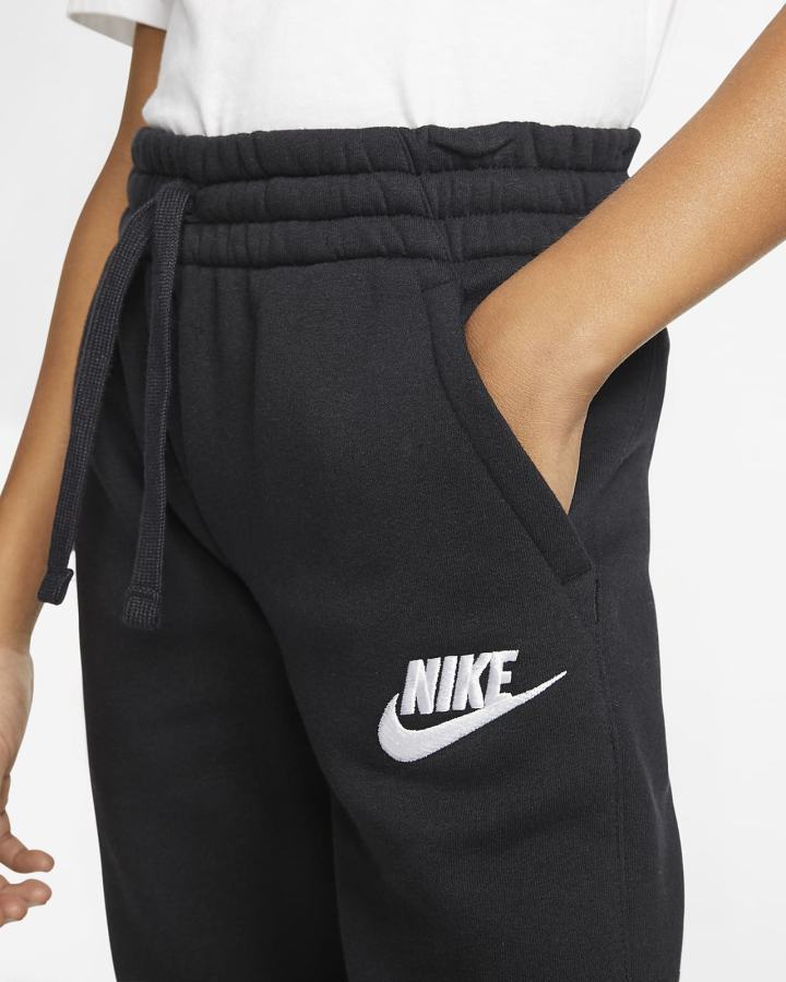 Pantalones Nike Sportswear Club Fleece Kids Niño Negras Blancas | BLRHX-1248