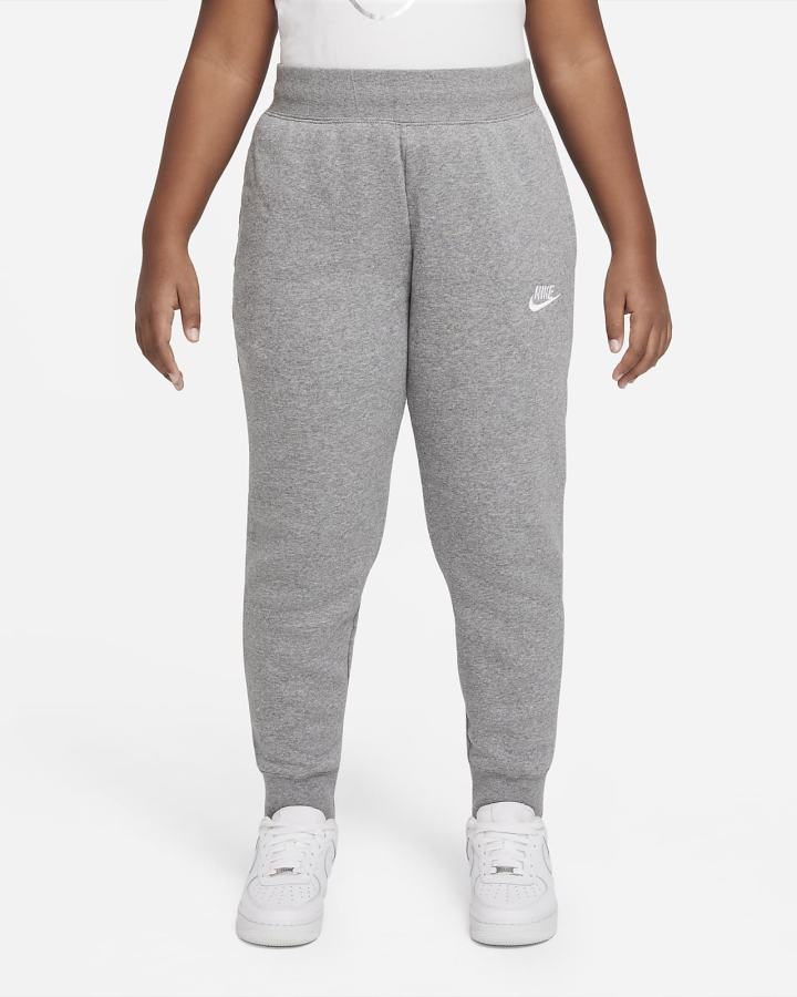 Pantalones Nike Sportswear Club Fleece Kids (Extended Size) Niña Gris Oscuro Blancas | GYCQB-2946