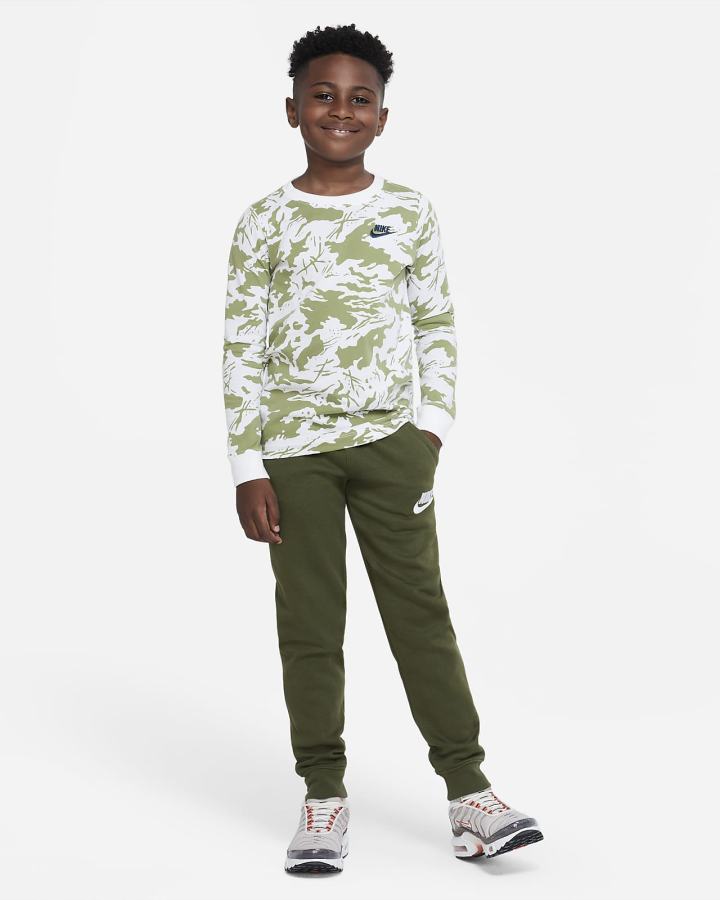 Pantalones Nike Sportswear Club Fleece Kids Niño Verde Blancas | RKTSP-6492